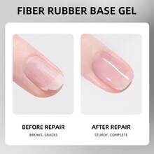 XEIJAYI 2支装15毫升纤维橡胶底凝胶指甲油入门装，纯可卸免擦拭指甲油，适合居家美甲DIY - 無色 - 查看 5