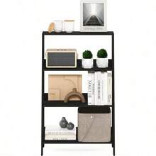 5-Tier Ladder Bookcase Display Shelf, French Oak - Espresso - View 4