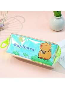 1pc Capybara Pencil Case, High-Quality Pencil Case With Large Zipper, Adorable Capybara Design, Student Desk-Top Stationery Organizer Bag, Waterproof And Durable, Large Capacity Pencil Pouch, Cosmetic Organizer,Pencil Pouch,School Bag