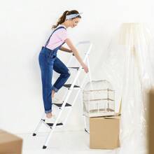 2/3/4/5 Step Ladder Step Stool Steel Folding Wide Anti-Slip Ladder Lightweight