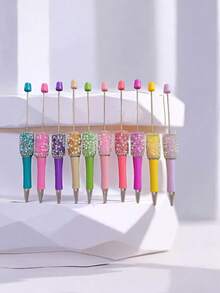 10 件装镶有水钻的满天星花卉硅胶珠子 DIY 珠宝笔装饰