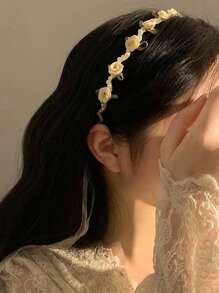 2 pièces Bandeaux fins pour femmes, bandeaux à ruban de perle rose, style polyvalent convenant pour les sorties printanières et l'assortiment photo, bandeau, serre-tête