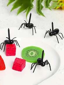 6 件/12 件/24 件蚂蚁形水果叉 - 逼真的番茄和草莓装饰，用于派对主题活动的有趣厨房配件，创意开胃菜和甜点餐具，派对用品 | 有趣的厨具 | 耐用的厨房工具