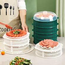 New Hollow Vegetable Cover, Multilayer Food Strainer Basket, Rice/Food Cover, Tabletop Cover, Dust Cover, Anti-Fly Leftover Food Storage Container - Multicolor - View 3