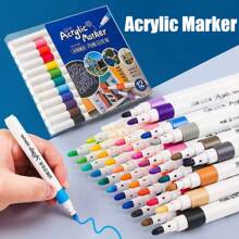 60/48 Colors Acrylic Paint Marker Pens, Suitable For Drawing And Art DIY Creation, Can Be Used For Painting On Fabric, Glass, Ceramic, Plastic And Most Surfaces