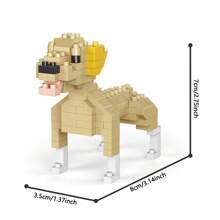 Bloques de construcción con partículas de tamaño micro de la serie de mascotas perro, un juguete que ejercita los dedos y la capacidad de pensamiento, apropiado para principiantes en bloques de construcción como regalo, 1 pieza