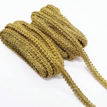2M/5M/20M 1 cm goldene Spitzenborte gestrickt Band Schleife DIY Handwerk Bänder Stoffe Nahtband für Cosplay Kleidung Handwerk Zubehör