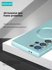 Magnetic 1pc Koolife Magnetic Wireless Charging Magsafe Soft Silicone Phone Case, Ultra Thin Matte Finish, Anti-Drop Metal Paint, Lens Full Coverage, One-Piece Button Design, Suitable Compatible With Galaxy S22/S22Plus/S22Ultra/S23/S23Plus/S23Ultra/S24/S24Plus/S24Ultra/S25/S25Plus/S25Ultra