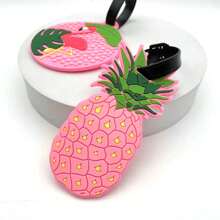 1pc/2pcs Pink Pineapple Flamingo Luggage Tag Pendant, Unisex Name Label For Business, Travel, Airport Luggage/Bag ID Card