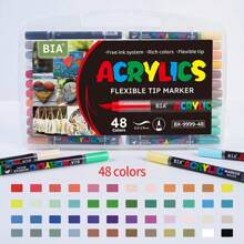 120/84/72/60/48/36/24/12 Farben Acrylstifte, Markerstift Set, langanhaltend, lichtbeständig, perfekt für Künstlermalerei, Illustrationen, handwerkliche Kunst, Schulanfang Saison für Malbücher und andere DIY-Projekte, geeignet für Papier, Stoff, Holz, Steine, Plastik, Glas, Keramik, Kürbisse etc., Acrylfarb-Markerstifte für Studenten und Erwachsene, Geschenkidee zu Thanksgiving, Halloween, Weihnachten