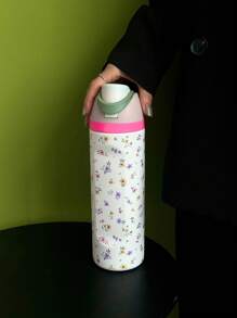 1pc Ditsy Floral Insulated Stainless Steel Vacuum Water Bottle, 24oz/32oz/40oz Capacity, Dual Drinking Methods With Straw, Suitable For Sports, School, Travel, Gym, Holiday & Birthday Gift