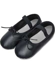 女童芭蕾舞鞋，PU皮平底鞋，芭蕾舞拖鞋，体操鞋，也适合男童穿着