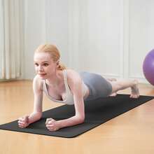 Good Nite Tapis de yoga TPE 6 mm, antidérapant et imperméable, facile à nettoyer, pour fitness, Pilates et yoga, pour hommes et femmes - Couleur unie - noir - Voir 7