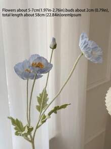 1 Stück Mohn-Blumen Simulation Blume Heim-Dekoration Seide Blume Plüsch-Stiel Simulation Blumen Ornament Handgehalten Blumen Party-Dekoration Hochzeits-Dekoration Restaurant Tisch Simulation Blumen Dekoration Künstliche Blumen Zweige inklusive Eisendraht können gefaltet werden