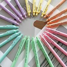 24pcs Pastel Motivational Inspirational Encouraging Pen Set - Retractable Happy Positive Pens, Black Ink, Easy Clip, Rubber Finished Ball Pens - Colorful & Cute Pens For Journaling, Writing Supplies Back To School