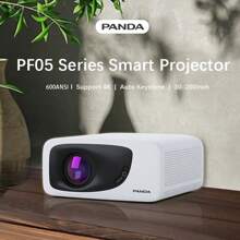 PANDA PANDA PF05 Projector 600 ANSI Lumens Support Android 13.0 Auto Focus/Keystone WiFi 6 Native Smart Projectors Full HD 1920*1080P Outdoor Movie Home Theater Projector