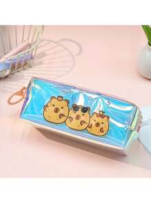 1pc Capybara Pencil Case, High-Quality Pencil Case With Large Zipper, Adorable Capybara Design, Student Desk-Top Stationery Organizer Bag, Waterproof And Durable, Large Capacity Pencil Pouch, Cosmetic Organizer,Pencil Pouch,School Bag