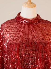 Vestido de noche elegante y formal para mujer, estilo de línea A con el busto con lentejuelas e incluye chal de encaje, vestido de fiesta, vestido de gala, vestido de invitada de boda