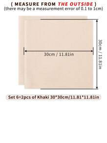 2 piezas de tela de bordado hecha a mano en caqui/negro/blanco, con suavidad moderada, superficie limpia, hilos distribuidos uniformemente, adecuada para manualidades de bordado