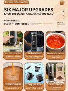 Portable Electric Espresso Machine - USB Rechargeable, Compact Travel Coffee Maker For Camping, Car, RV, And Office Use, Ideal For Coffee Lovers, Coffee Maker For Travel(Non Heated Style)Need To Add Hot Water!