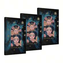 1/3pcs Wall Art Posters/Modern Style, Wall Art, Do Cool Witchy Print, Mystical Sun Moon Poster, Celestial Decor, Occult Boho Art, Spiritual Witchy Canvas Print Unframed/Framed ,Wall Art With Frame - Multicolor - View 18