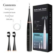 Cepillo de dientes eléctrico inteligente, limpiador de dientes con 2 cabezales de cepillo, 1 cabezal mate, 5 modos de limpieza, para cuidado bucal diario, carga USB, adecuado para uso doméstico/de viaje, batería de 500 mAh