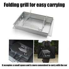 Charcoal Grills, Folding Barbecue Grill, Portable Grill With Reinforced Support Frame, Small Grill As Barbecue Accessories, Stainless Steel Table Grill For Cooking Folding Charcoal BBQ Grill, Portable Camping Grill, Compact Campfire Charcoal Gas BBQ Grill Rack