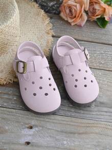 Children Perforated Slide Sandals, Soft Comfy Lightweight Flat Shoes, Suitable For Outdoor, Beach, Spring/Summer, Boys&Girls