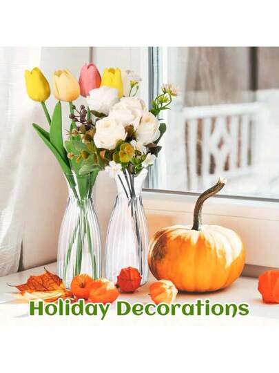 2/5/8/ Plastic Gestreepte Vases, Clear Glass Vase Bloemen Arrangement, Crafts, Bouquets, ation, Holiday, Home, Dining Table, Wedding, Home Room Flower view 2