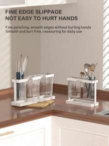 Kitchen Counter Utensil Holder, Large Capacity Storage, Tidy Kitchen Space, Vertical With Drip Tray