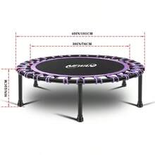 Newan 40"-48" Silent Mini Trampoline Fitness Trampoline Bungee Rebounder Jumping Cardio Trainer Workout For Adults-Max Limit 330lbs - A 40" Round violet (NO Handle) - View 6