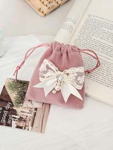 2pcs/5pcs Set Creative Niche Jewelry Storage Bags, Velvet Pouches, Jewelry Gift Packaging Bags - Multicolor - View 5