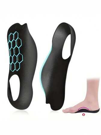 1 双柔软舒适的鞋垫，男女通用设计，可吸收冲击力并缓解足部压力