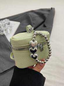 FRIFUL Bolsillo de mujer de PU estilo cubo, monedero simple, bolsa de maquillaje, estuche para audífonos, portastarjetas, portallaves, organizador de joyas, adecuado para compras, citas, viajes a la playa, regalo para mujeres - Billetera mini, monedero, billetera de muñeca, monedero - Multicolor - Ver 19