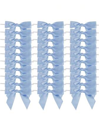 12 件蓝色 3.5 英寸扭结蝴蝶结，适用于零食袋，粉色缎带蝴蝶结，用于礼品包装，预制蝴蝶结，适用于工艺品、派对礼品、婚礼、淋浴装饰