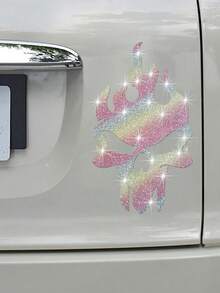 闪耀火焰骷髅车贴，吸睛夺目，释放无拘无束的个性