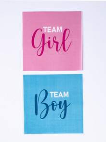 12/24pcs Gender Reveal Napkins - Team Boy/Girl Baby Shower Party Supplies, Blue & Pink Themed Decorations For Gender Reveal Parties, Baby Showers - Multicolor - View 13