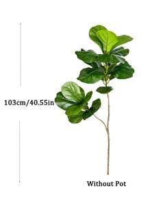 Árbol de Ficus artificial grande de 70-135 cm, plantas de goma artificiales con hojas de violín de plástico, árbol de higuera alto para decoración del hogar, jardín, interior y exterior, sin 1 pieza
