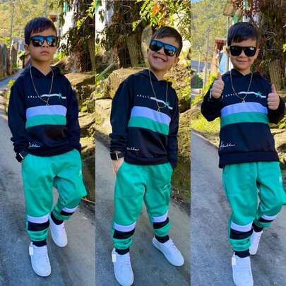 Conjunto Infantil Para Menino Masculino Juvenil Calça e Casaco de Frio