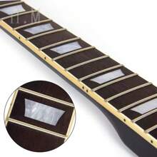 Mástil de guitarra eléctrica con diapasón de arce negro brillante, 22 trastes, 6 cuerdas, diapasón de palisandro, accesorio de repuesto universal para guitarras tipo LP, actualización de instalación sencilla, marcadores de diapasón con incrustaciones de diamantes, kit de reparación DIY