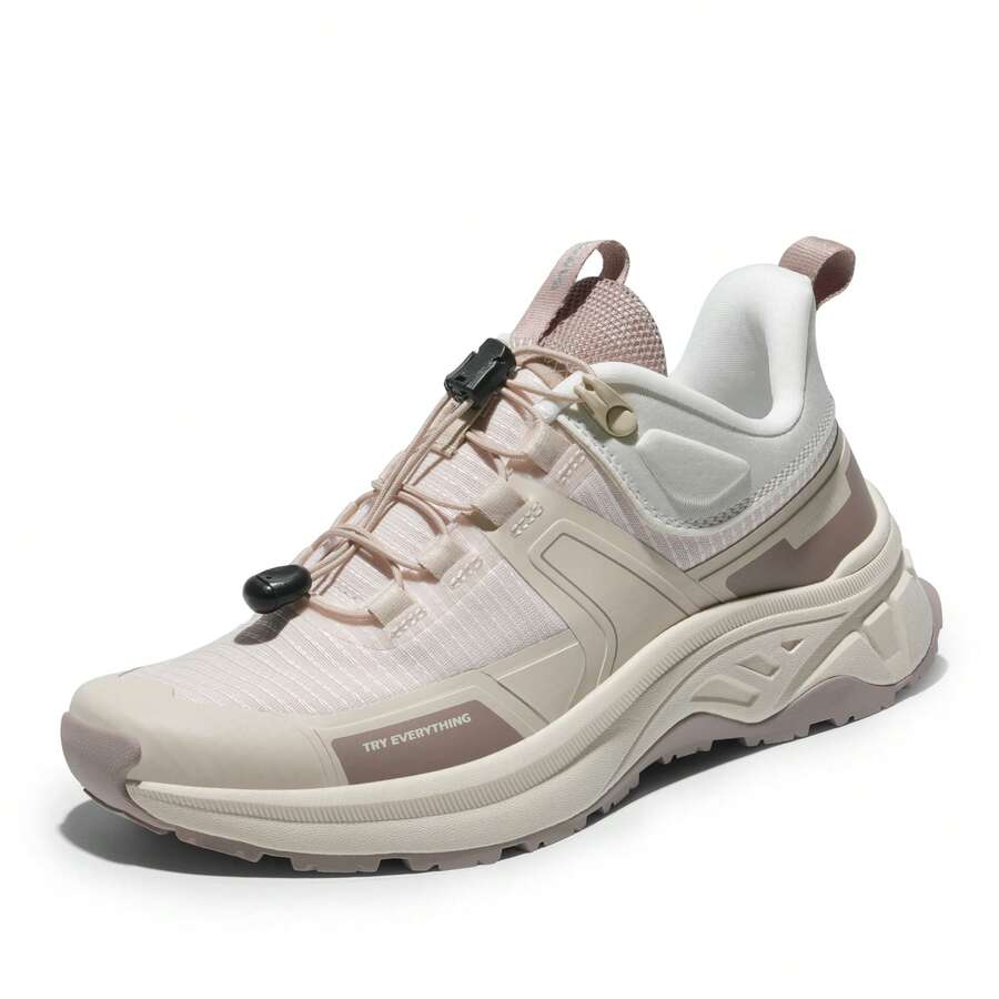 Women's Lightweight Hiking Shoes Quick Laces Outdoors Sneakers Khaki - 卡其色 - 查看 1