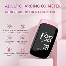 USB Rechargeable Digital Finger Pulse Oximeter, Highly Accurate - Pink - View 2