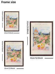 1/3 件，可选框架，高品质印刷画，现代风格，插图，建筑，风景，橙子，字母，水彩画，墙壁艺术海报，家居装饰，适用于客厅、沙发、床、走廊、卧室、浴室、办公室，完美的艺术礼物，PVC 硬管包装，带框架的墙壁艺术