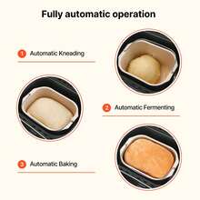 Bread Maker, 19-In-1 2LB Dough Machine, Nonstick Ceramic Pan Automatic Breadmaker With Gluten Free Setting, Whole Wheat Bread Making, Digital, Programmable, 3 Loaf Sizes, 3 Crust Colors Black - Xem 4