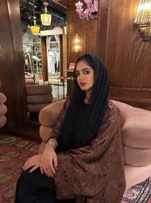 1pc Satin Abaya, Refined Craftsmanship, Elegant High-Quality Material, Fashionable Open Cardigan Design For Women's Daily Wear (Without Hijab),Robe,Modest