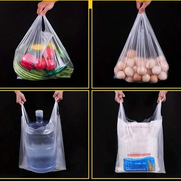 Plastic Packaging Bags, Clear White Plastic Bags For Grocery Stores, Shopping Bags, Restaurants, Convenience Stores, Food Bags, Supermarkets, Disposable Takeout Packaging Bags