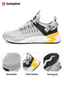 baasploa 1 件男士跑步鞋轻便防滑网球鞋男士网眼透气男士运动跑步休闲鞋