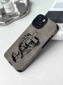 Luxury Faux Leather Lion Graphic Phone Case, Symbol Of Strength, Cross Christian Faith Pattern, Premium Gray Color, Full Protection Anti-Drop, Camera Lens Protection, Compatible With IPhone, Compatible With IPhone Case, Phone Case, Compatible With IPhone 17 Pro Max Case, Compatible With IPhone 13 Case, Compatible With IPhone 15 Case, Compatible With IPhone 16 Pro Max Case, Compatible With IPhone 16 Plus Case, Compatible With IPhone 18 Pro, Compatible With IPhone 18 Pro Max - Multicolor - View 3