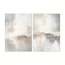 Set Of 2 White Abstract Posters, Art Prints, Modern Minimalist Posters, Neutral Abstract Wall Arts Decor, Elegant Gray And White Canvas Designs, Suitable For Living Room, Bedroom, Hotel Decoration, Unframed.