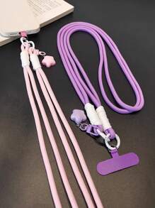 1 pieza Cordón para teléfono con forma de estrella, cordón trenzado de doble hebra, resistente, anti-rotura, anti-pérdida y anti-robo, incluye almohadilla